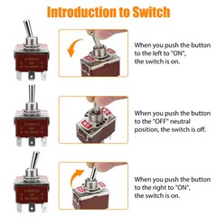 3pcs 6Pin Heavy Duty Momentary DPDT ON/OFF/ON Toggle Switch 20A 125V Waterproof