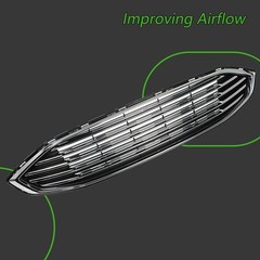 Front Bumper Upper Lower Grille Grill Replacement for 2017 2018 Fusion Black