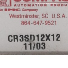 Compact CR3SD12X12 Pneumatic Cylinder, ø1/2in Bore, 1/2in Stroke, #10-32, 250psi