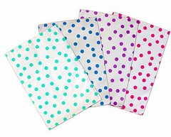 10″ x 13″ Pink|Teal|Purple|Blue Polka Dot -Flat Poly Mailers (200 Pack)
