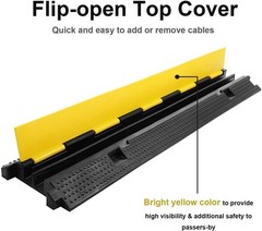 3 Pack Dual Channel Rubber Cable Protector Ramp 2 Channel Traffic Speed Bump