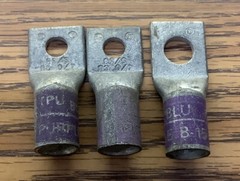 NOB Lot Of 3 Penn Union Compression Lugs BLU Purple Die B-15 4/0 CU