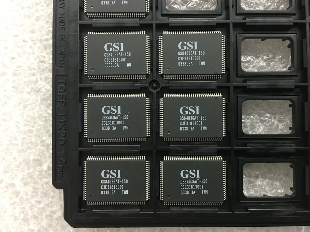 (3 PIECE LOT) GS84036AT-150, Cache SRAM, 128KX36, 10ns, CMOS, PQFP100