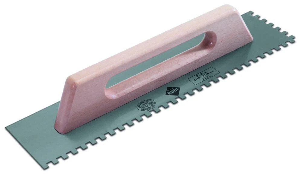 Rubi Tools Steel Notched Trowel 19 In. (48 Cm.) 1/4 In. X 1/4 In. (6 X 6 Mm.)