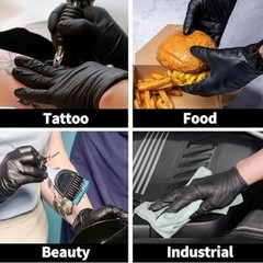 1000Pcs Black Synmax Medical Disposable Vinyl Exam Gloves,Latex & Powder-Free