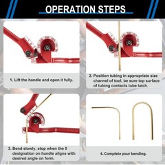 3″ 1 Tubing Bender 0-180 Degrees Manual Pipe Bender Tool For 1/4 5/16 3/8″ Red