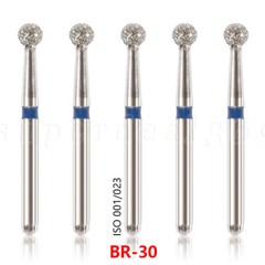 50Pcs Dental Diamond Ball Round Burs FG 1.6mm for High Speed Handpiece BR-30 SA