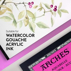 Arches Watercolor Pad 9×12 Inches 140lb/300gsm Hot Press, White 9″x12″,