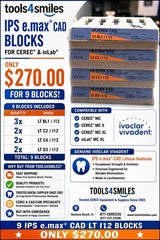 CEREC IPS Emax Cad Blocks Assorted blocs size 12 shades LT BL1 – C2 -C4-D3