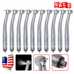1-10X Dental Fiber Optic E-generator LED High Speed Handpiece Triple 4HOLES Dr