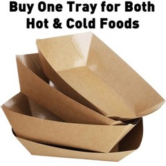 Kraft Paper Food Tray Boat Brown Disposable Serving Trays 2 Lbs, 3 Lbs, 5 Lbs