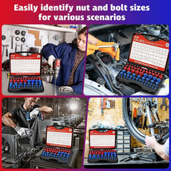 66 Pcs Thread Checker Nut and Bolt Thread Checker Set with 35 Inch and 31 Metric