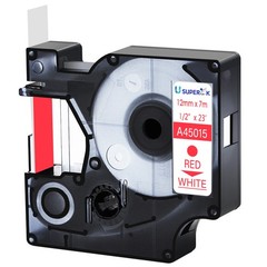 Standard Red on White Label Tape For DYMO D1 A45015 LabelManager 200 300 12mm