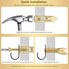 100Pcs Self Drilling Drywall Anchors with Screws Kit, 50 Sheetrock Anchors & 50