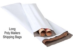 100 Off White Long Polyolefin Mailer 45″ x 9.5″ Shipping Envelopes Self Sealing