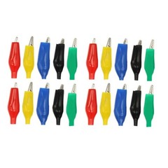 20pcs Black Red Soft Plastic Coated Testing Probe Aligator Clips Crocodile P2001