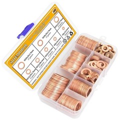 150pcs Copper Sealing Washers – 8 Sizes Kit