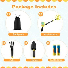 Metal Detector for Kids Waterproof Kids Metal Detector w/ Waterproof Search Coil