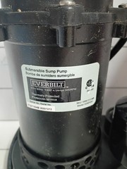 Everbilt HDSP25V 1/4 HP Aluminum Submersible Sump Pump Vertical Switch,, Used