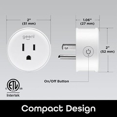 Geeni DOT Smart Wi-Fi Outlet Plug, White, (1 Pack) – No Hub 1 Pack, White