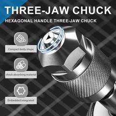 1/4″ Hex Shank Keyless Drill Chuck Adapter Quick Change Converter 0.3mm-6.5mm
