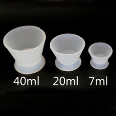 12 pcs Dental Flexible Silicone Dappen Bowl Dish Mixing Cup White 7ml 20ml 40ml