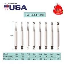 Dental RA Round Carbide Bur Latch Type RA 1-8 Burs 5pcs Box