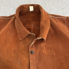 VTG Red Ram Leather Jacket Weld Pro Flame Resistant Mens L Made In USA Cowhide
