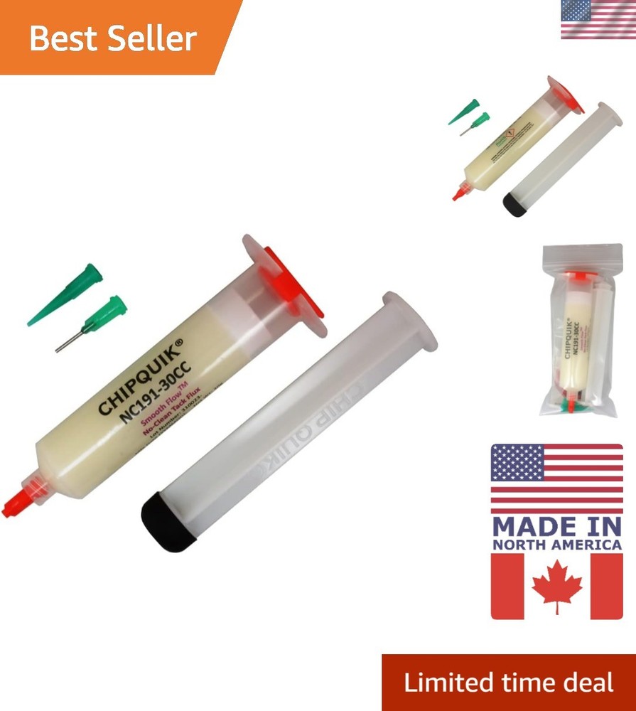30cc Smooth Flow Tack Flux Syringe – No-Clean, Lead-Based for Superior Soldering