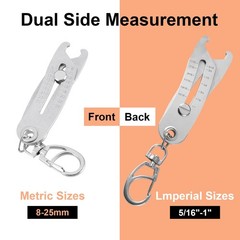 Bolt Head and Nut Size Catcher, Gauge SAE 5/16inch – 1inch and Metric 8mm – 2…