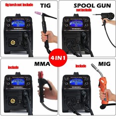 HITBOX Aluminum MIG IGBT Inverter 200A 110/220V MIG lift-TIG MMA Welding Machine