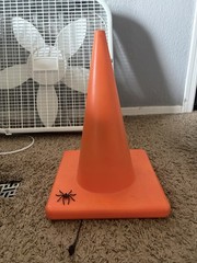 GEMMY PROTOTYPE Light-Up Halloween Jack-O-Lantern Face Traffic Cone