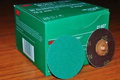 3M™ 01407 Green Corps™ Roloc™ Disc 3M 1407 3 inch, 36YF Grit , 25 discs per box