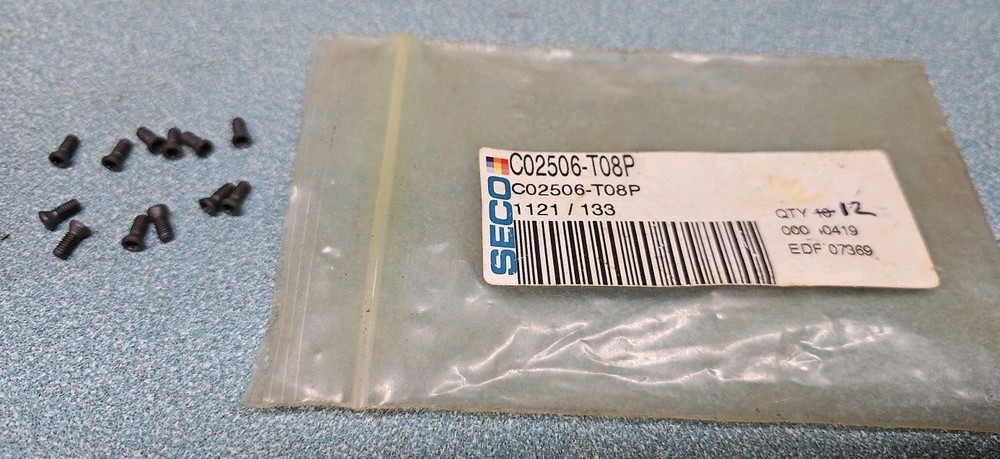 Seco C02506-T08P M2.5 thread, TP8 Torx Plus, Lock Screw For Indexables (Qty 12)