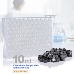 100pcs 4/10ml Glass Vials Clear Sample Vials Lab vials Small Vial with Screw Cap