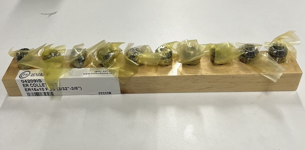 Techniks 04209IS ER 16 x 10 pc Collet Set – Inch Sizes From 3/32”-3/8 By 32nds