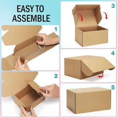 Shipping Boxes 7x5x2 inches Brown Small Mailing Boxes 25 Pack Cardboard Corrugat