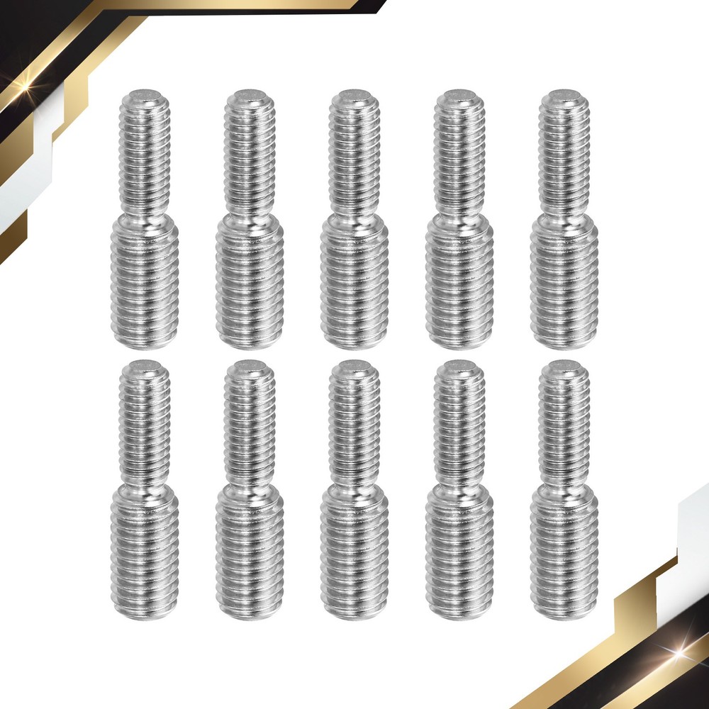 10Pack M6x1 to M8x1.25 Double End Threaded Stud Screw Bolt 304 Stainless Steel