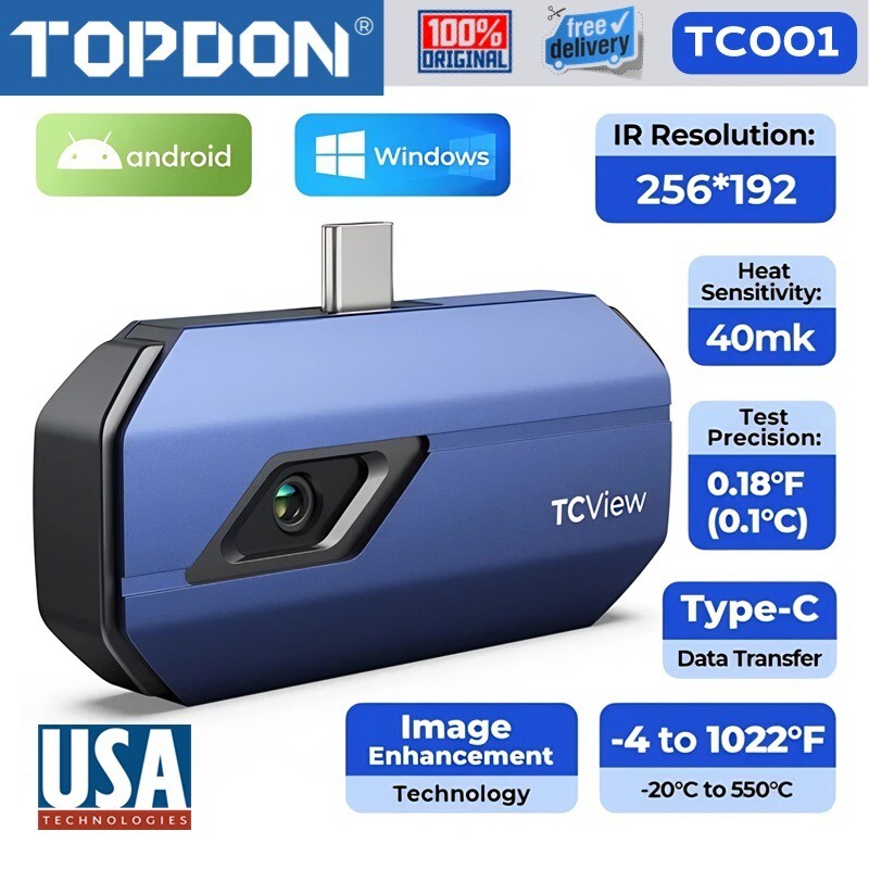 2026 TOPDON TC001 Smartphone Use Thermography Measurement Thermal Camera Android