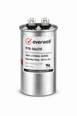 Everwell 50µF 370VAC Round Motor Run Capacitor