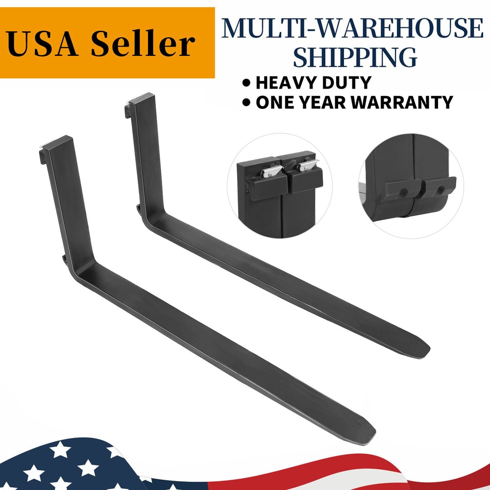 42″ Pallet Fork Forklift Blades for Skid Steer Tractors Universal 2500lbs 2Pcs