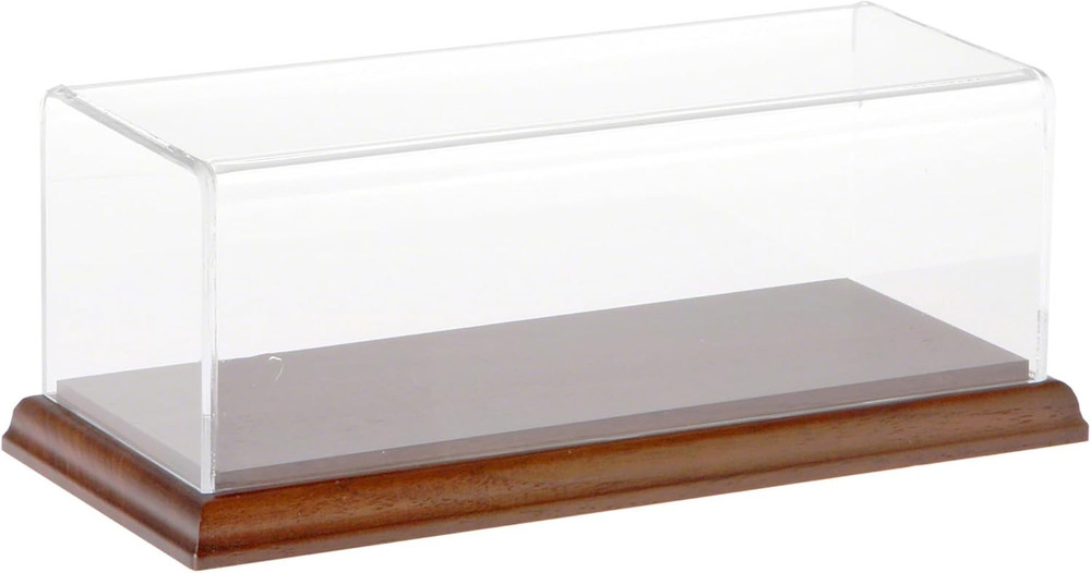 Acrylic Display Case with Hardwood Base – 9″ W x 3.5″ D x 3″ H