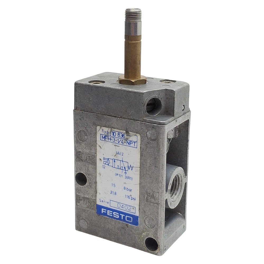 Festo MFH-3-1/4-NPT Solenoid Valve, 3/2-Way, 1/4in NPT, M5, 0.15-0.8MPa