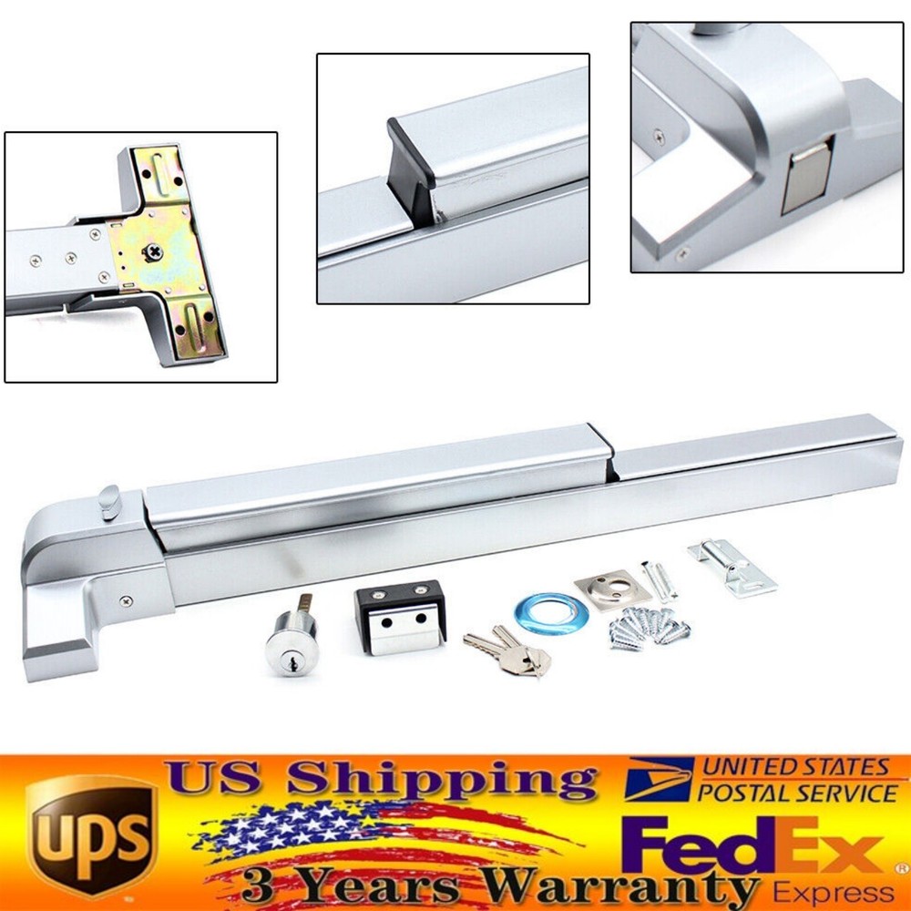 Door Push Bar Panic Exit Device Lock Hardware Latches for 30-36 Inch Single Door