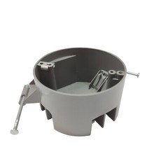 5-Pack- 4 inch Round Ceiling Box w/Grounding 20 Cu In ETL Certified Gray Plastic