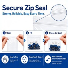 200 Pack Small Plastic Bags For Jewelry, Mini Baggies 4 Assorted Sizes. 2×3 3…