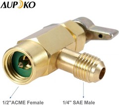 R134A Can Tap Refrigerant Dispenser Tank Adapter HeavyDuty Brass 1/4 1/2 ACME