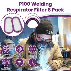 8 Pack P100 Respirator SPR321 with Elipse Miller Half Respirator Filter for S…