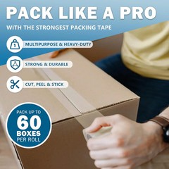 2.0 Mil Premium Packing Tape 3 inch x 110 Yards (24 Rolls) – Clear Shipping Pack