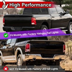 LED Tail Lights for Truck 1500 2009-2018 Matte Black Clear Lens